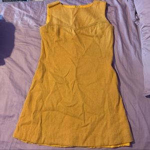 vintage mustard yellow 60s shift dress